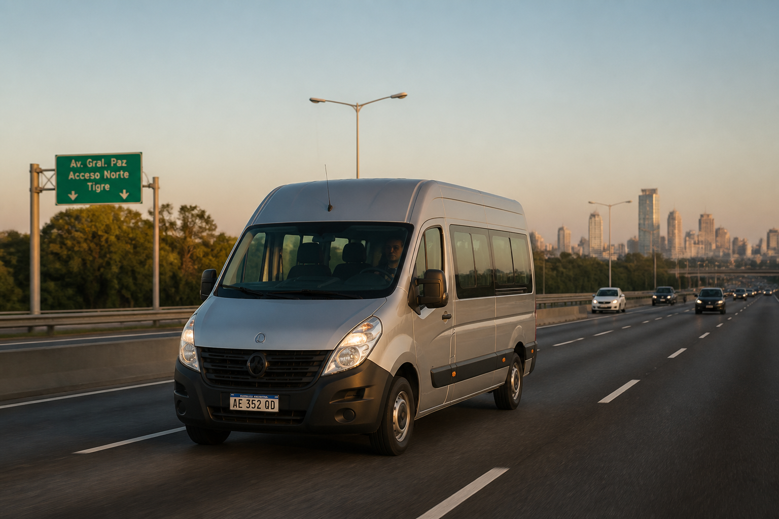 van ejecutiva saliendo hacia aeropuerto Ezeiza Buenos Aires